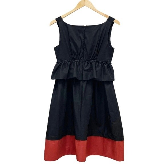Jill Stuart Dress Women's Size 4 Black Copper Colorblock Peplum Cocktail A-Line - Picture 2 of 10